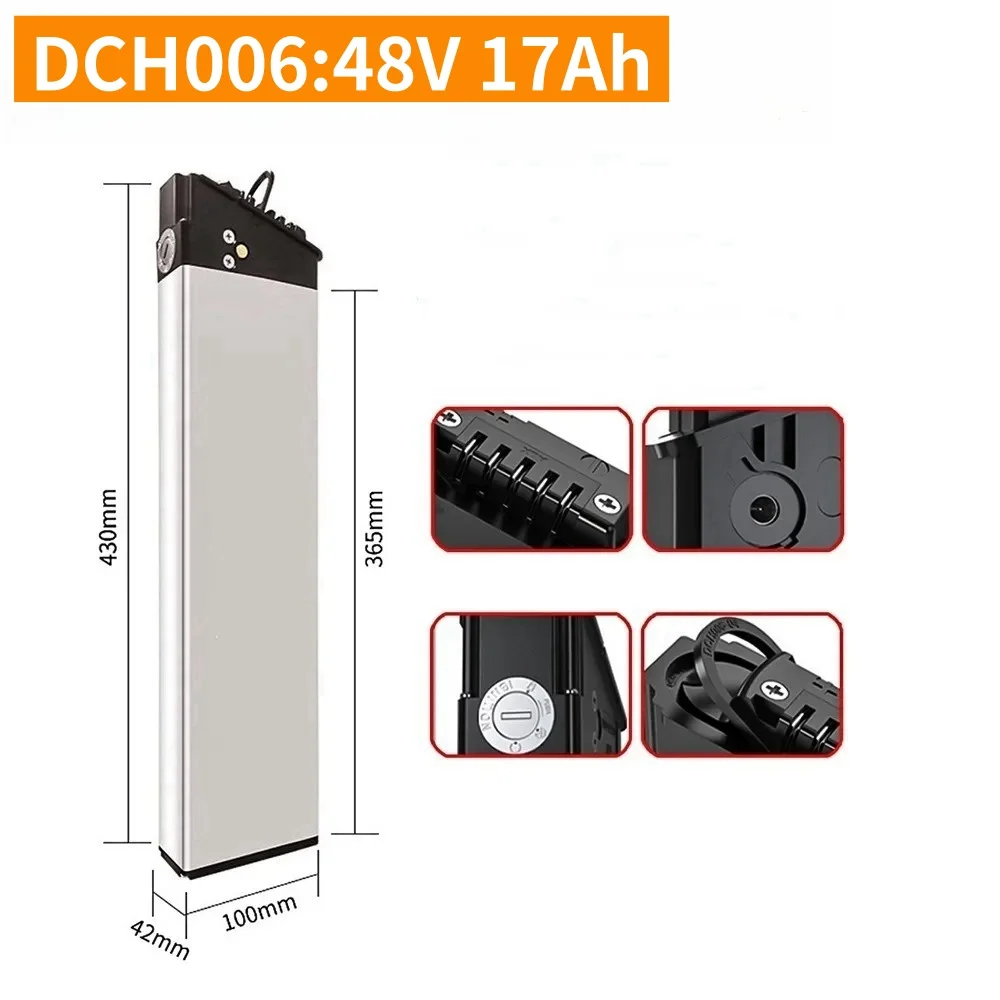 48V DCH-006 motorbatterij (10Ah/14Ah/17Ah) voor 350W~1000W motoren – past op MX01, LAFLY X3, JINGHMA R7 R5