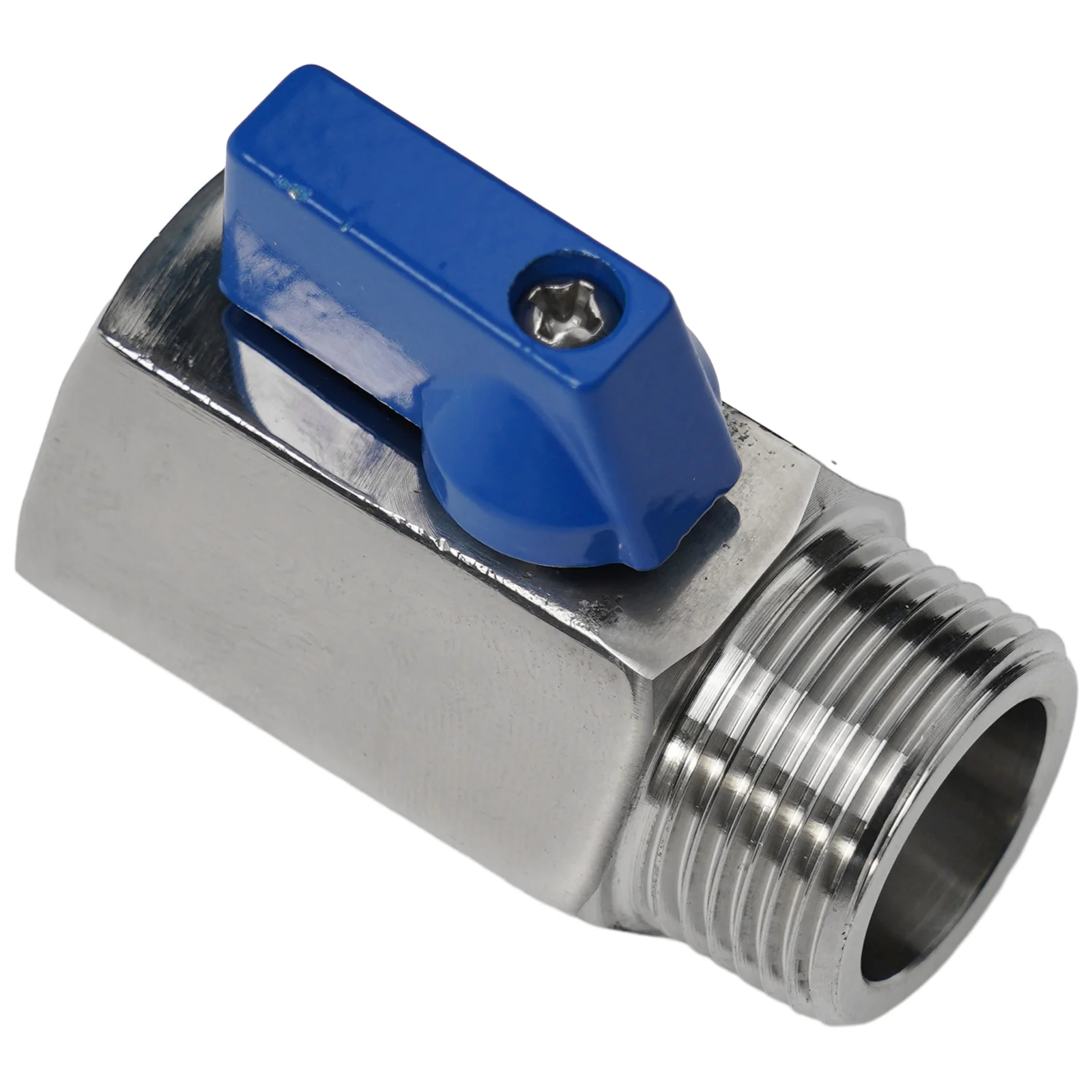 Bidirectional Flow Valve Small Ball Valve 3 4in Stainless Steel Pipe Connector Control Valve Spherical Disc Control