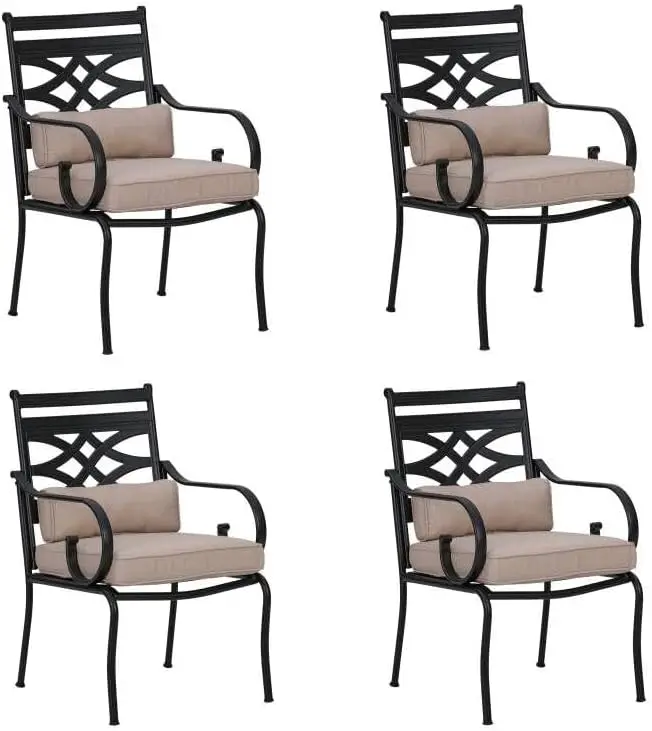 Patio Dining Chairs Set of 4, Outdoor Metal Armchairs, Outdoor Dining Chairs