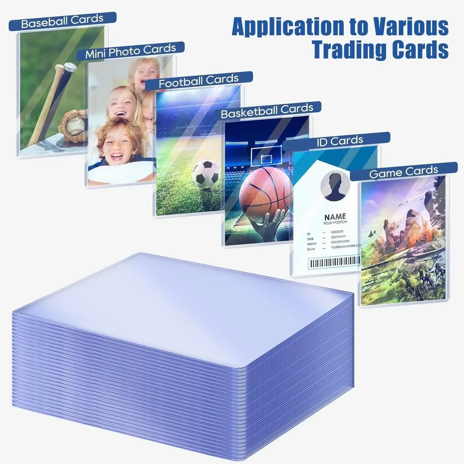 35PT Top Loader Clear Protective Trading Card Topload Holder Hartplastik Kartenhüllen Halter für Baseball Card Sports Cards