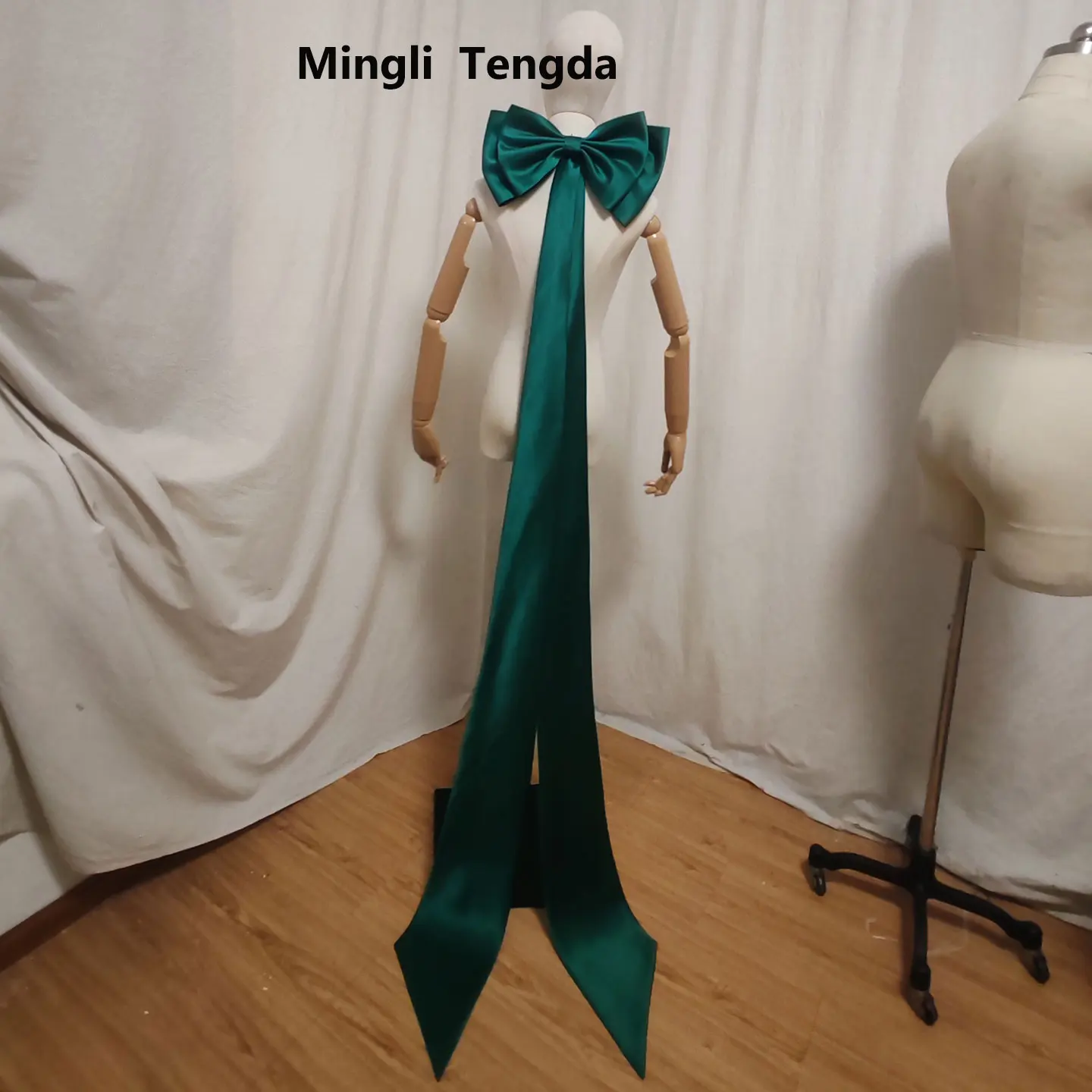 Mingli Tengda Stain Seperate Sky Blue Bow Tie Wedding Knots Removeable Muffler Belts With Pin Accessories Drak GreenBelt Brider