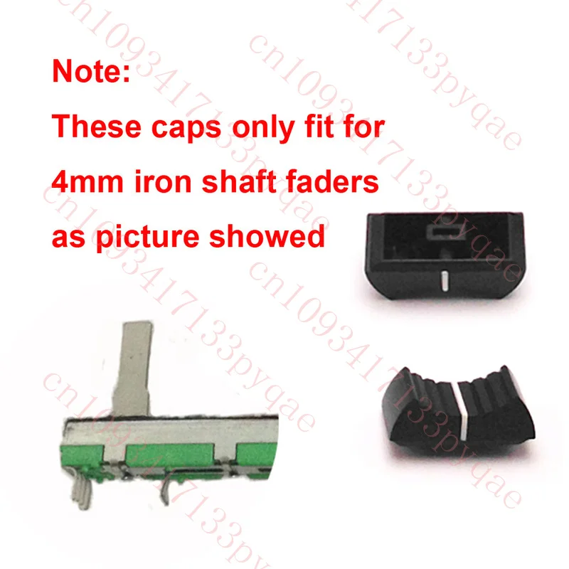20pcs Fader Knob Cap 24mmLx10mmW For Yamaha Soundcraft Mixer hole 4mm(Black)