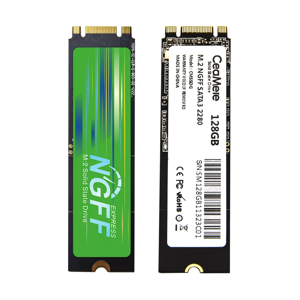 CeaMere NGFF M.2 SATA3 SSD 2-20 قطعة 128 جيجابايت 256 جيجابايت 512 جيجابايت محرك الحالة الصلبة 2280 محرك الأقراص الصلبة الداخلي للكمبيوتر المحمول سطح المكتب