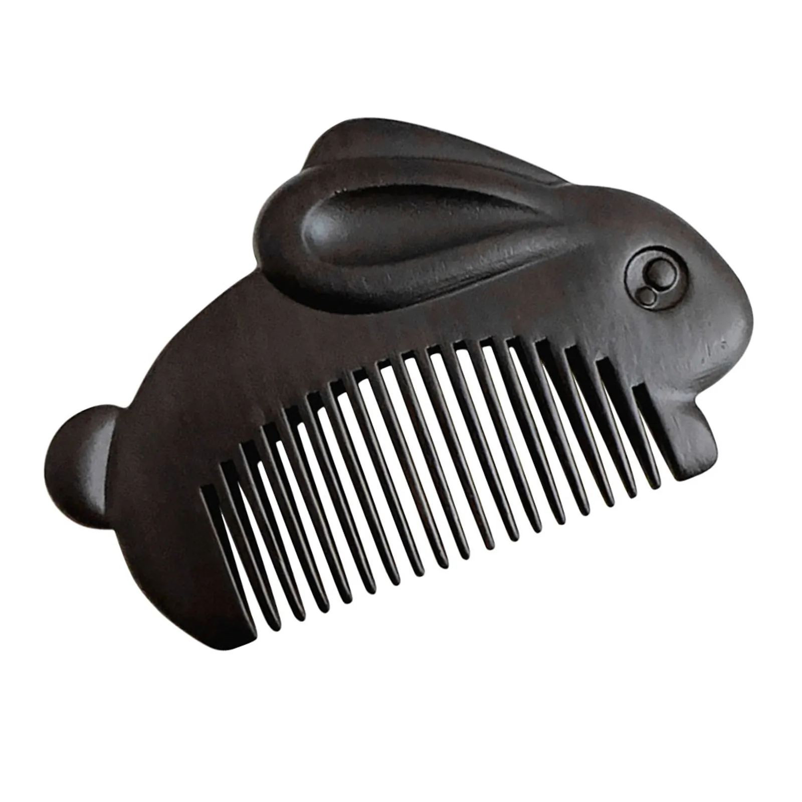 

Портативная маленькая деревянная расческа для женщин из сандалового дерева с дизайном в виде кролика, нежная к коже головы, идеально подходит для путешествий и домашнего использования.