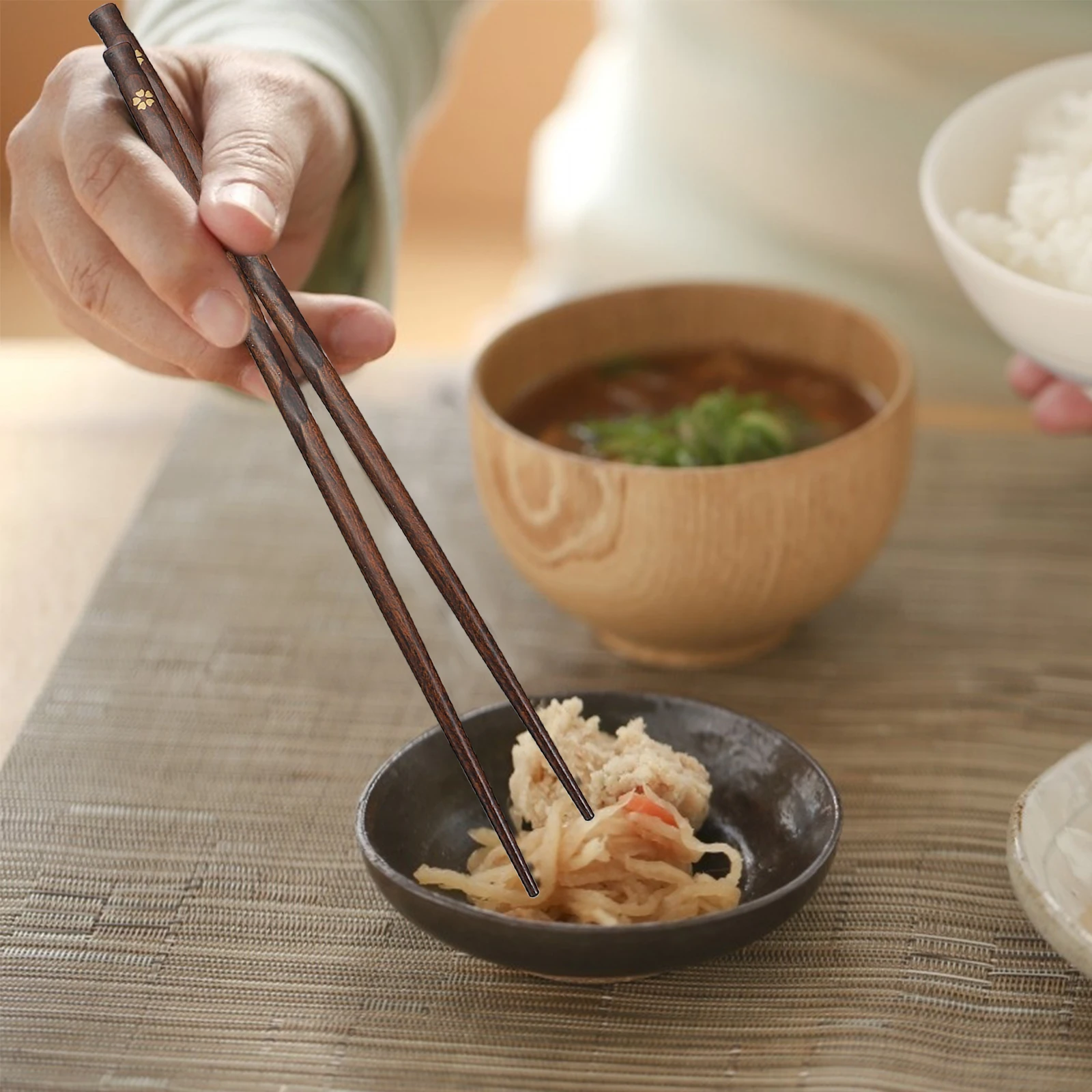 

Wooden Chopsticks Rest Portable Tableware with Case Japanese-style Holder and Home Child