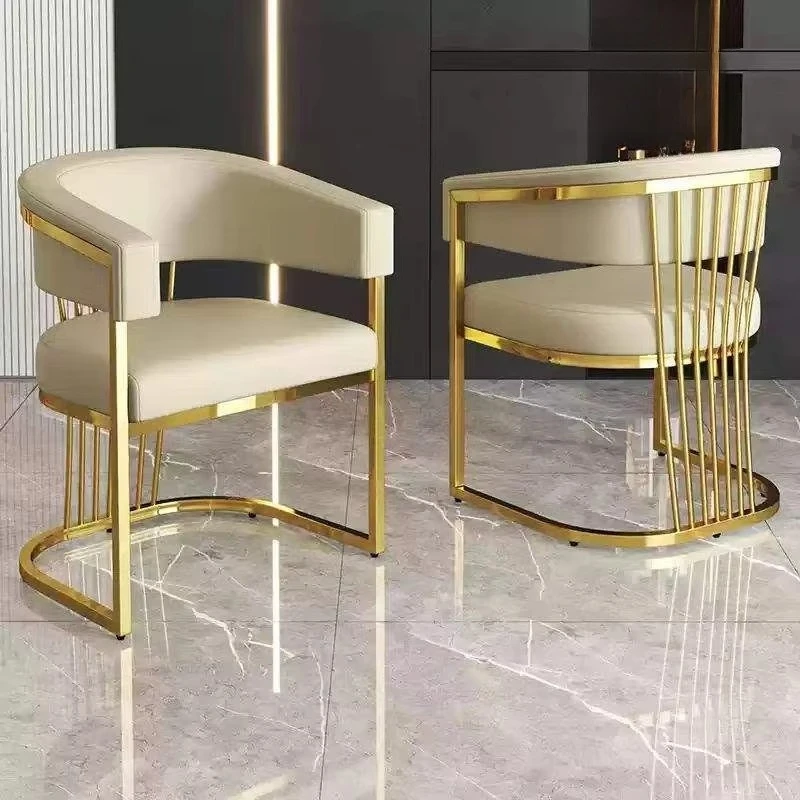 Modern leather metal dining chairs are suitable for hotel offices and reception rooms