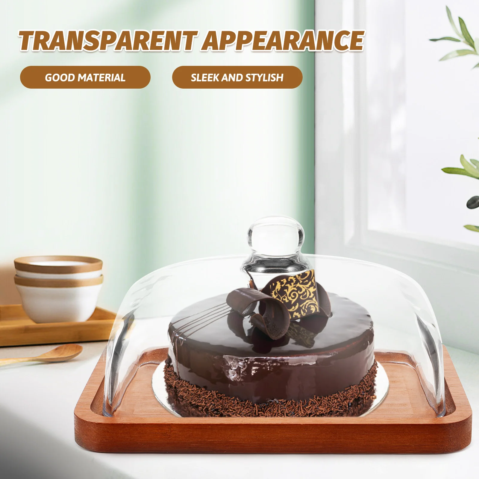 

Wooden Butter Dish Glass Lid Stylish Appearance Practical Storage Holder Must Have Kitchen Entertaining