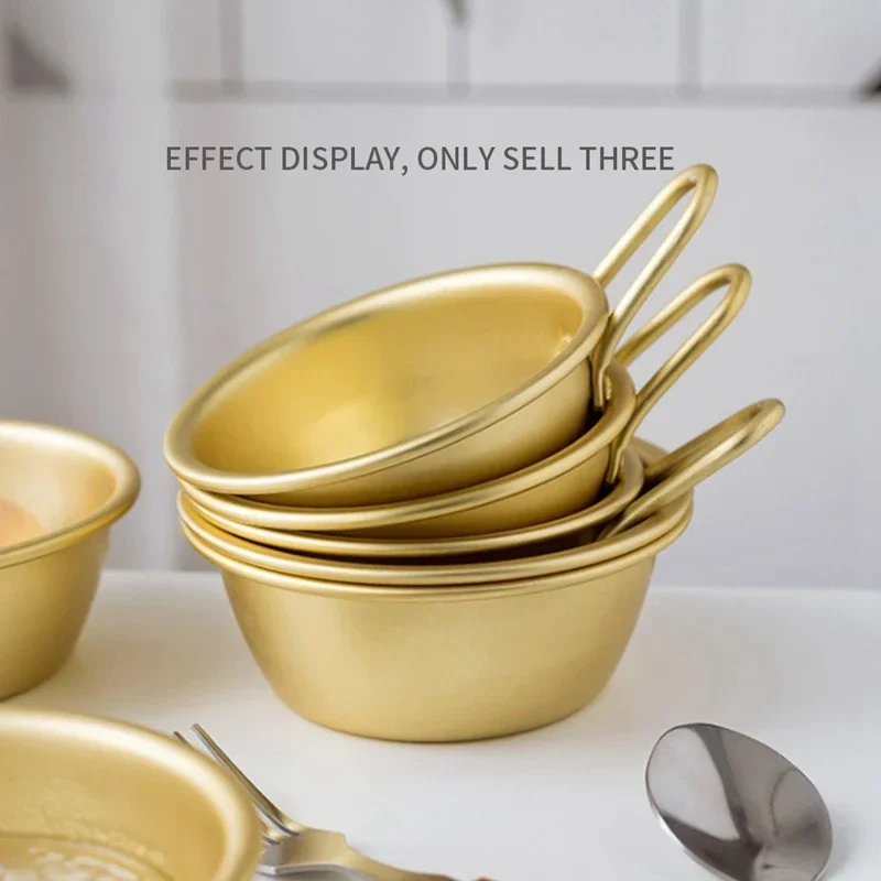 3 Stück Makgeolli Schalen Aluminium koreanische traditionelle Schalen für koreanischen rohen Reiswein