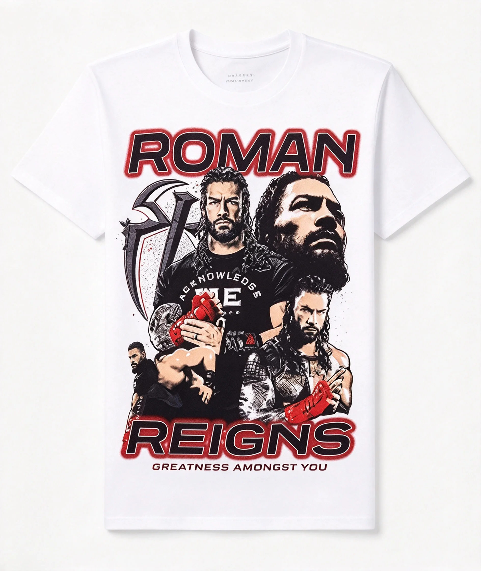 2026 New Y2K Streetwear Wrestler Roman Reigns Retro Portrait Print Pattern High-Quality Comfortable Casual Unisex T-Shirt