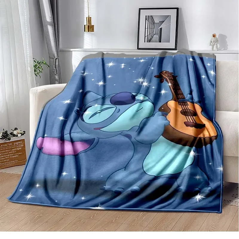 Disney Stitch Custom Blanket Flannel Fluffy Fleece Throw Camping Blankets for Children Sofa Throw Thin Blanket  Fashion Gift