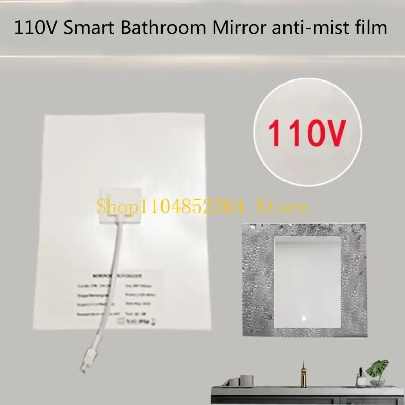 

Bathroom Shower Mirror Protective Film Anti Fog Window Electronic Heating Film 110V Round Square Anti-fog Film for Home