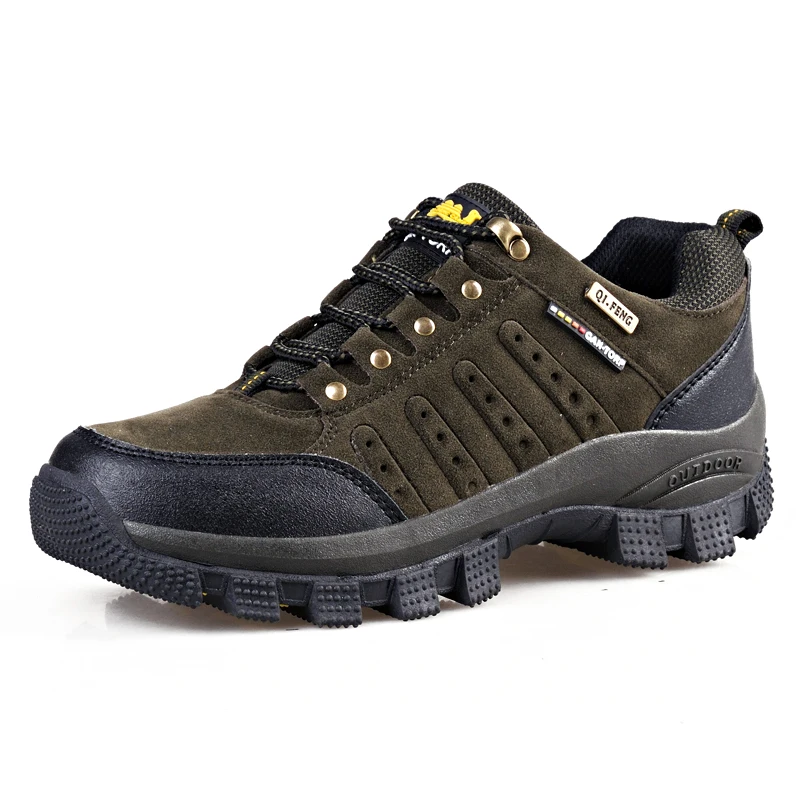 Hiking Shoes Non Slip Mountain Sneakers Winter Lace Up Retro Leather Shoe Sport Outdoor Trail Off-Road Trek Men Women Footwear