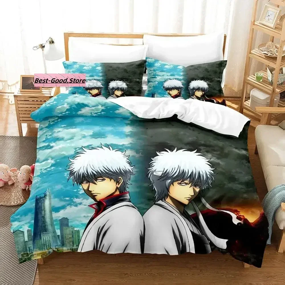 

Kawaii Gintama Bedding Set Duvet Cover Sheet Printed Bed Set Pillowcase Bed Full Queen King Size Comforter Bedroom