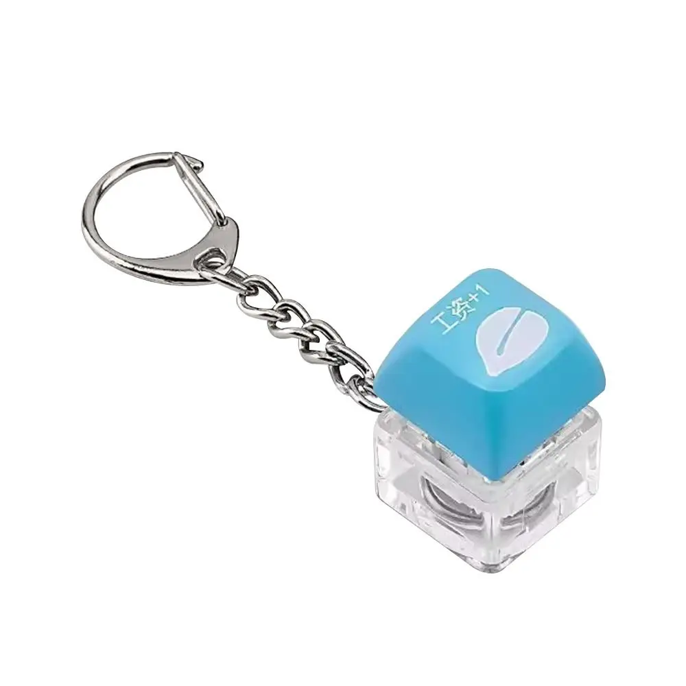 ผ่อนคลาย DIY คีย์บอร์ด Fidget พวงกุญแจคีย์ปุ่ม Light Finger Keyboard Caps บรรเทาความเครียดผ่านเวลา Clicker ของเล่น