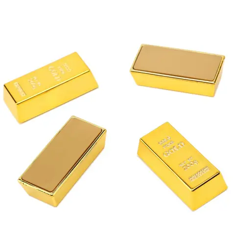 1Pcs Fake Gold Bar Plastic Golden Paperweight Home Decor Bullion Simulation Decoration Crafts Door Stop Movie Prop Novelty Gift
