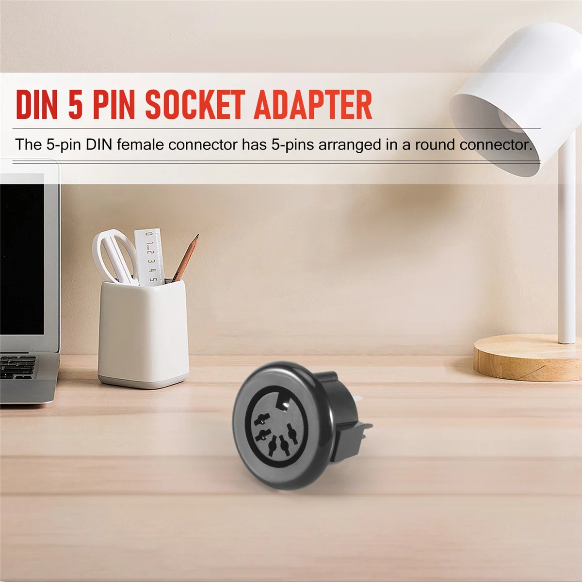 Adaptador de conector de cabo de teclado de plugue DIN fêmea de 5 pinos montado em painel - Conector de cabo DIN macho para fêmea de corpo de plástico