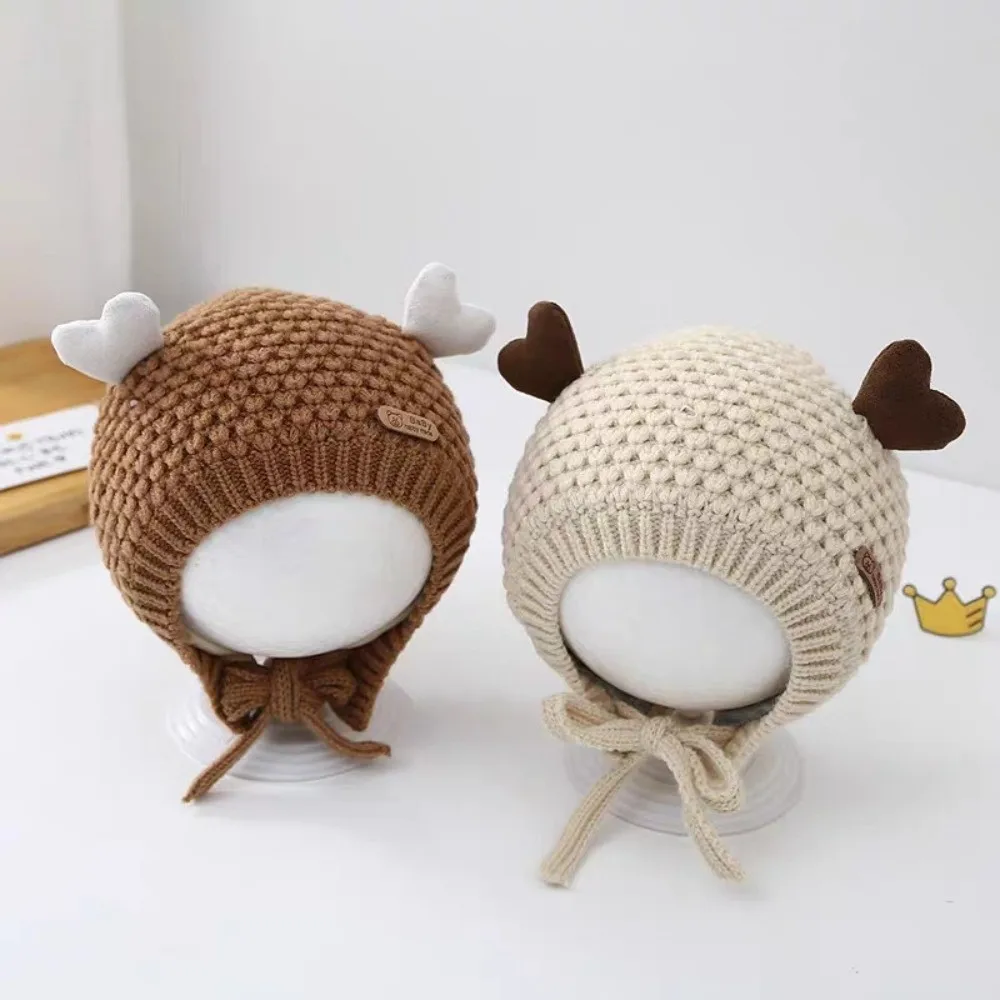 

Cute Love Knitted Hat Keep Warm Ear Protection Winter Cap Windproof Thickened Ear Protection Hat Children Boy Girl