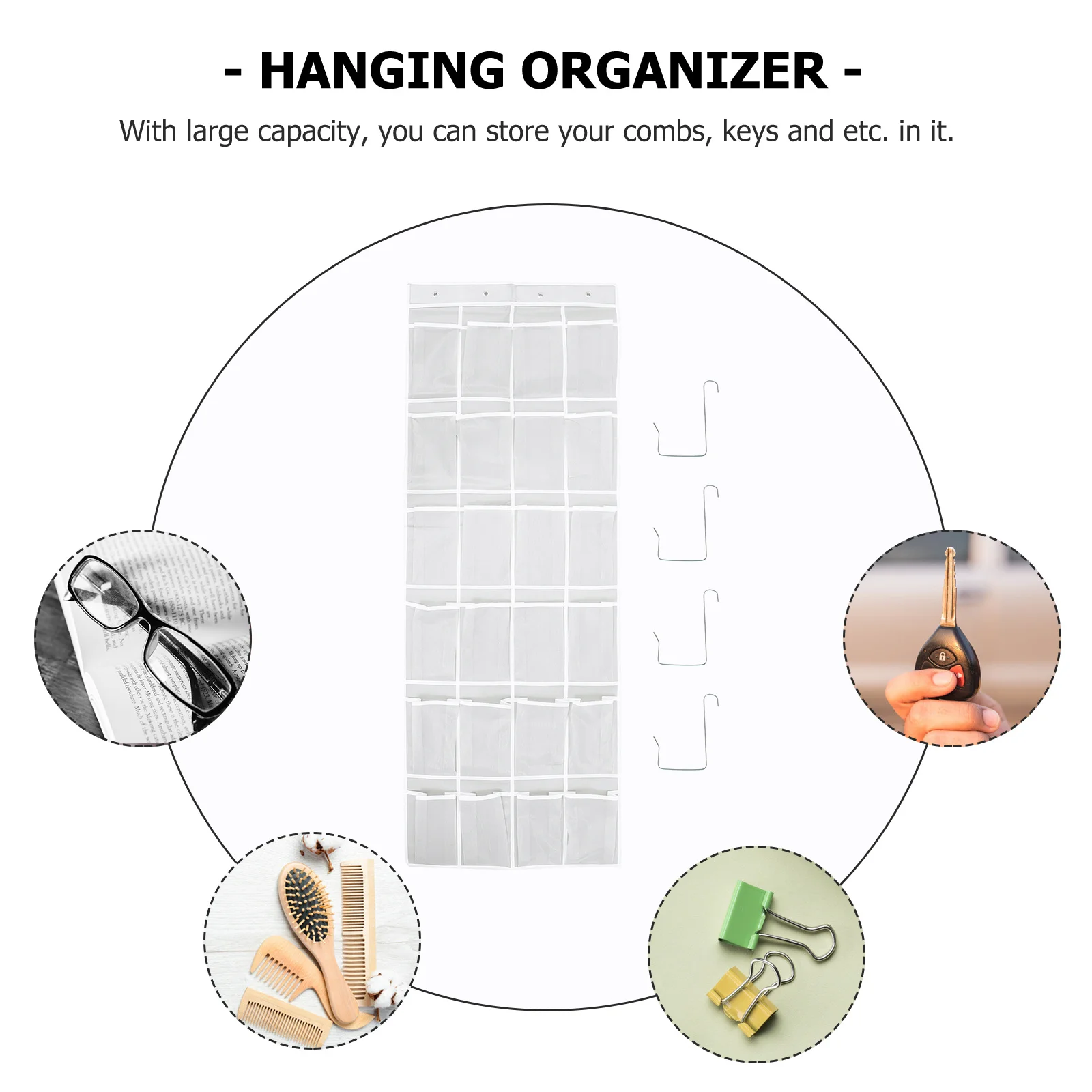 

1Pcs Pocket Hanging Storage Bag Wall Mounted Non-Woven Material Multi-Pockets Organizer Home Door Back Pouch Storage