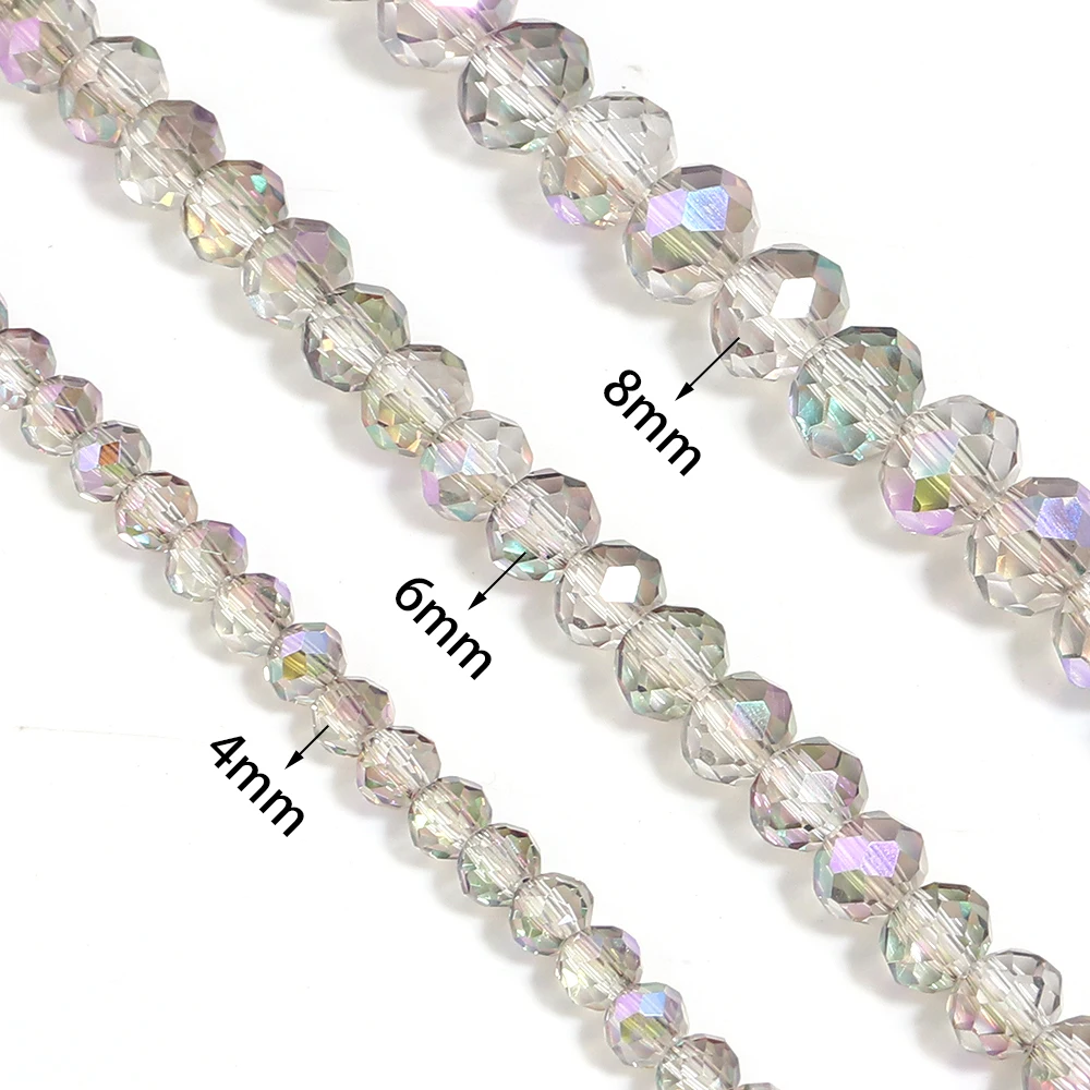 1 حبلا/مجموعة الأوجه كريستال الخرز المعداد الزجاج الخرز فضفاض الخرز لصنع المجوهرات عقد دي اي واي سوار إكسسوارات #4