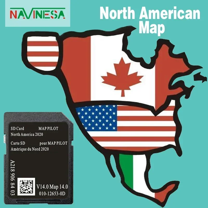 ذاكرة الخريطة لـ Merecedes AMG B-Class C-Class CLA CLS E-Class E400 GLA GLC تحديث السيارة خريطة أمريكا الشمالية إصدار 2020 بطاقة SD #3