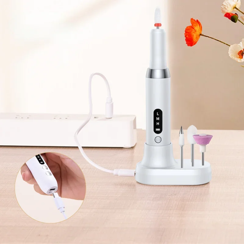 Nail Electric Cutter Set Rechargeable Professional Nail Drill 15000 Rpm UV Gel Remove Cutter Manicure Pedicure with Drill Bits