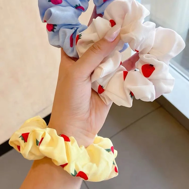 2024 Summer Fresh Fruit Series Large Intestine Hair Loop Headband Retro Fat Intestine Hair Band hair accessories