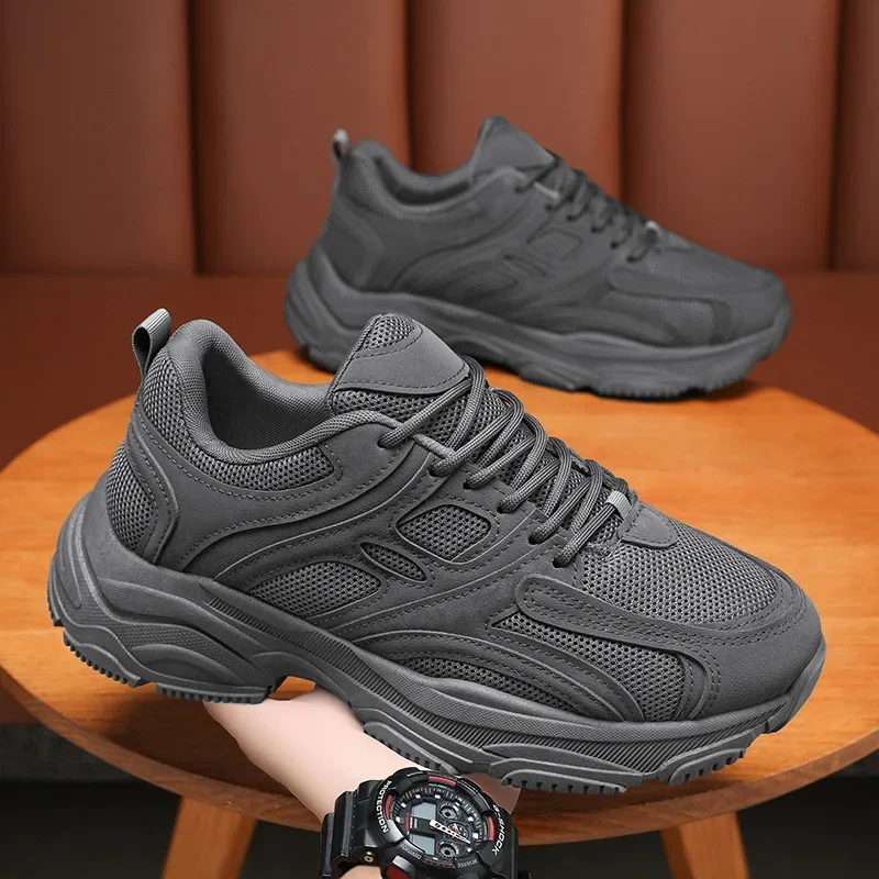 2024 Summer New Men's Work Shoes Non-Slip Wear-Resistant Breathable Mesh Running Sports Shoes Traditional Chinese Style