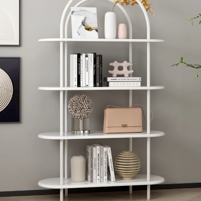 

Bookshelf bay window floor shelf creative three-dimensional arched storage rack clothing store display rack