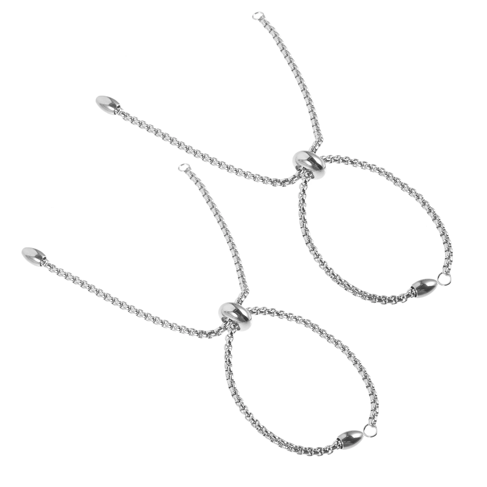 

2pcs Adjustable Stainless Steel Bracelet For Women Simple Wrist Jewelry Decor Cuff Bracelet Trendy Chic Open Female Teen Girls