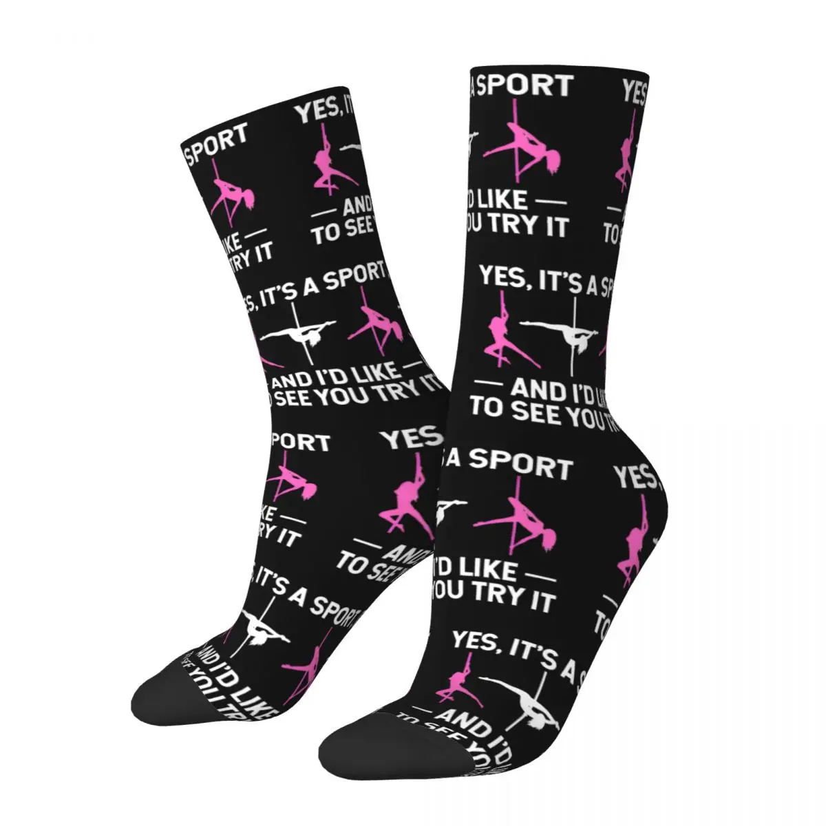 Pole Dance Yes Its A Sport And I Like To See You Socks Winter Stockings Fashion Adults Men Socks Design Running Anti Skid Socks