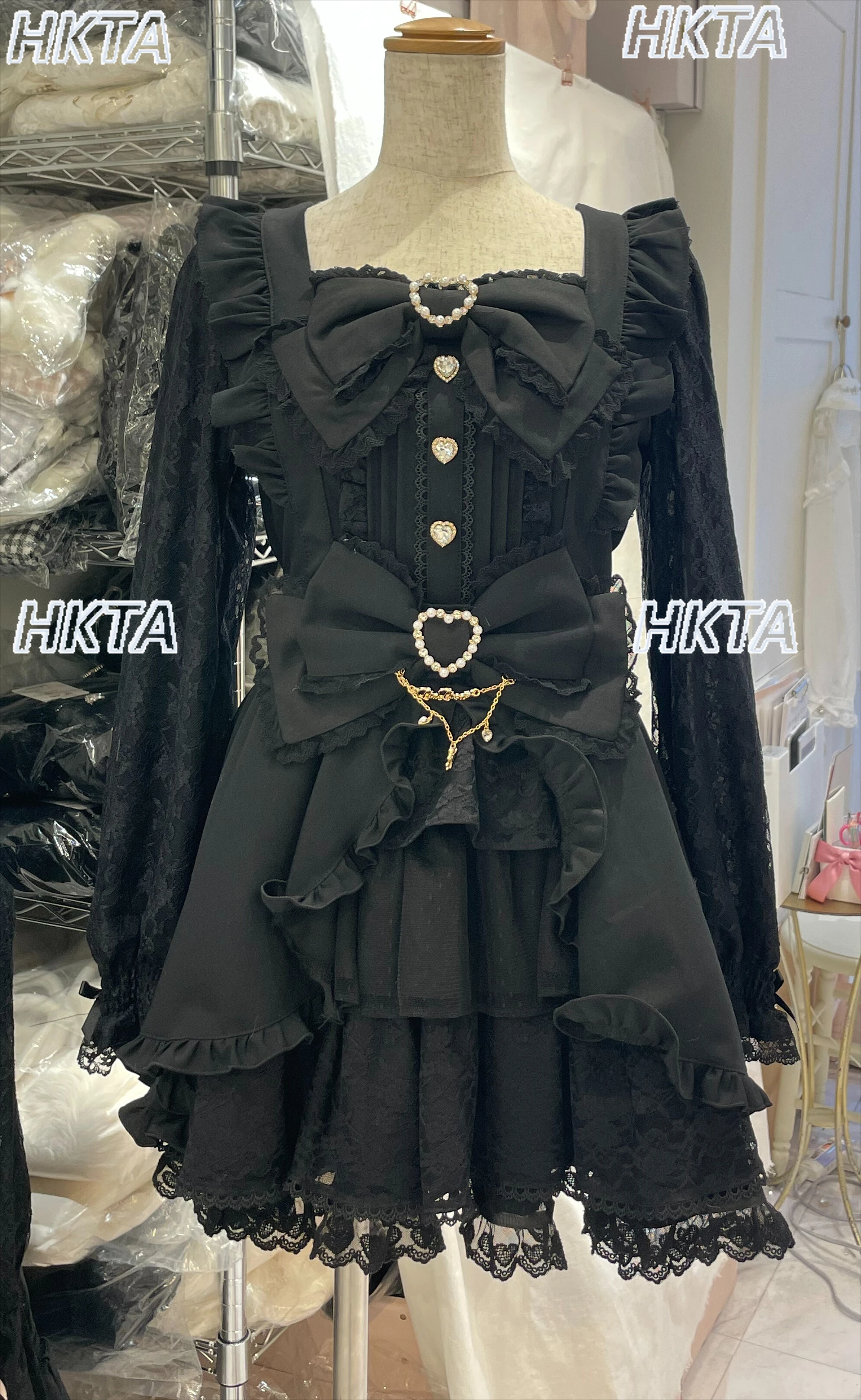 

Japanese Style Liz Dress Women 2026 Spring New High Waist Slim Dress Set Sweet Girl Lolita Dress Pleated Short Skirt 2-Piece Set