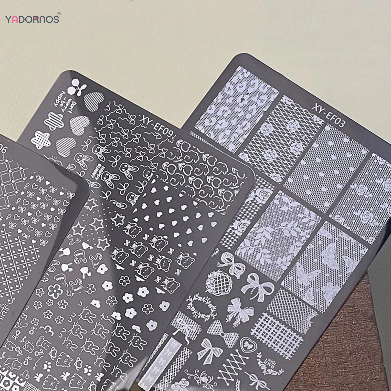 1 قطعة لوحات ختم الأظافر متعددة الأنماط مسمار الفن لوحة الفولاذ المقاوم للصدأ شريط/Bowknot/زهرة/الفرنسية مسمار تصميم أدوات الاستنسل