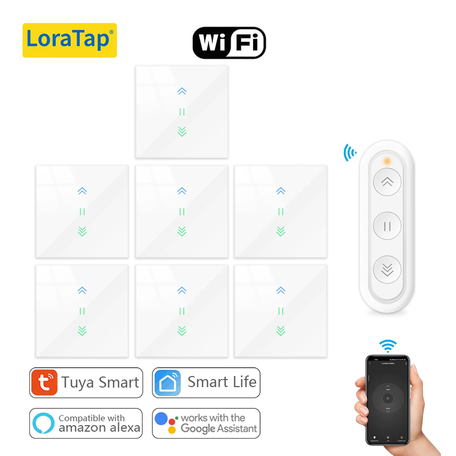 LoraTap Tuya Smart Life Rolluik Gordijnschakelaar Afstandsbediening Buismotor Looptijd Instelling Werk Google Assistent Alexa