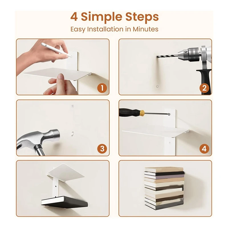 Invisibility Floating Book Shelves for Wall, Loads 60LBS, Vertical Spine Book Tower Floating Bookshelves 2 Pack-A27R