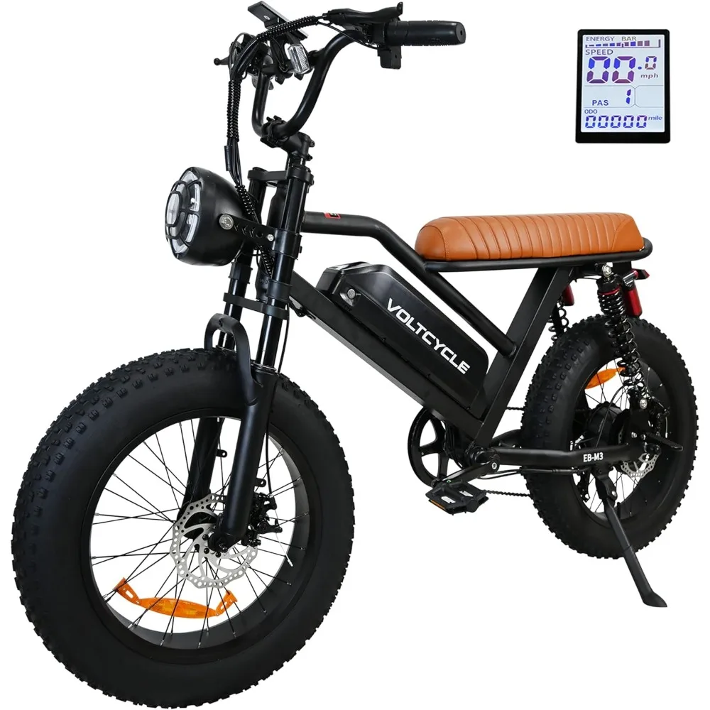 

Electric Bike for Adults 1500W Motor, 20" Fat Tire Electric Bike 28MPH Top Speed 7 Speed Gears, Dual Shock, Hydraulic Suspension