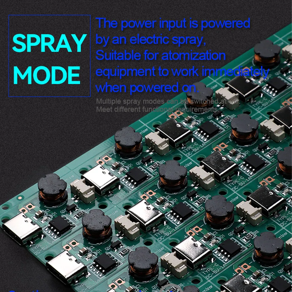 DC 5V 1,5-2W enkele spuitnevelmodule |   Type-C luchtbevochtiger driverbord |   Verneveling met laag vermogen |   voor DIY Air Plant System