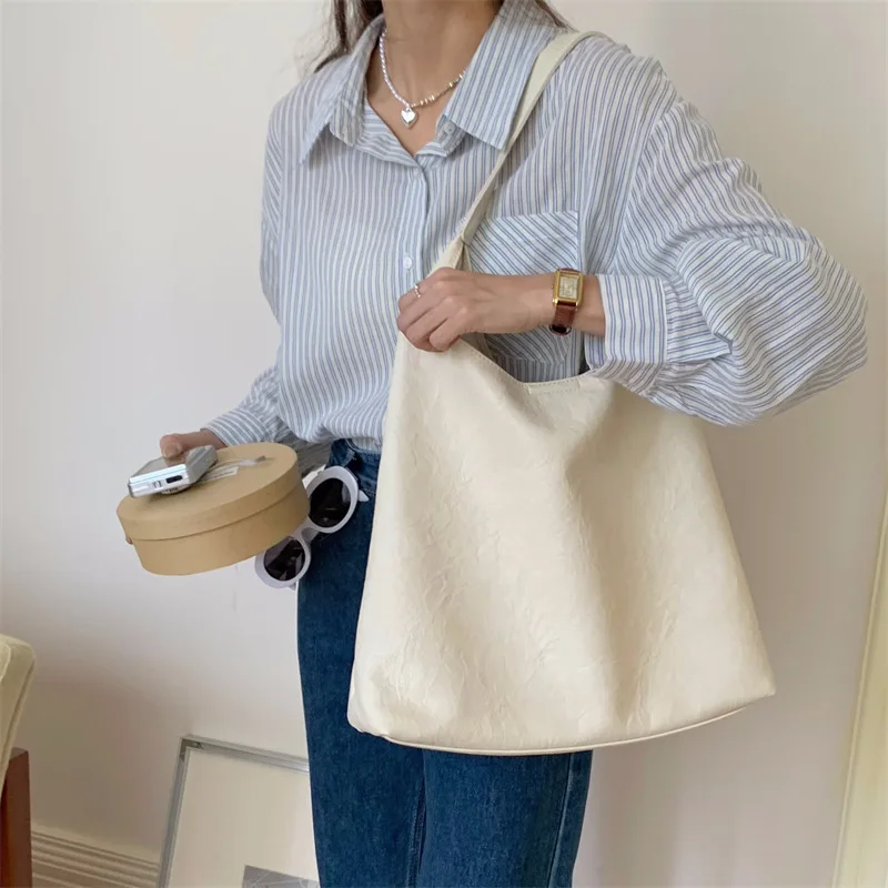 Casual Women Shoulder Bag PU Leather Tote Handbags High Capacity Soft Leather Composite Bags Female Shopping Totes for Women