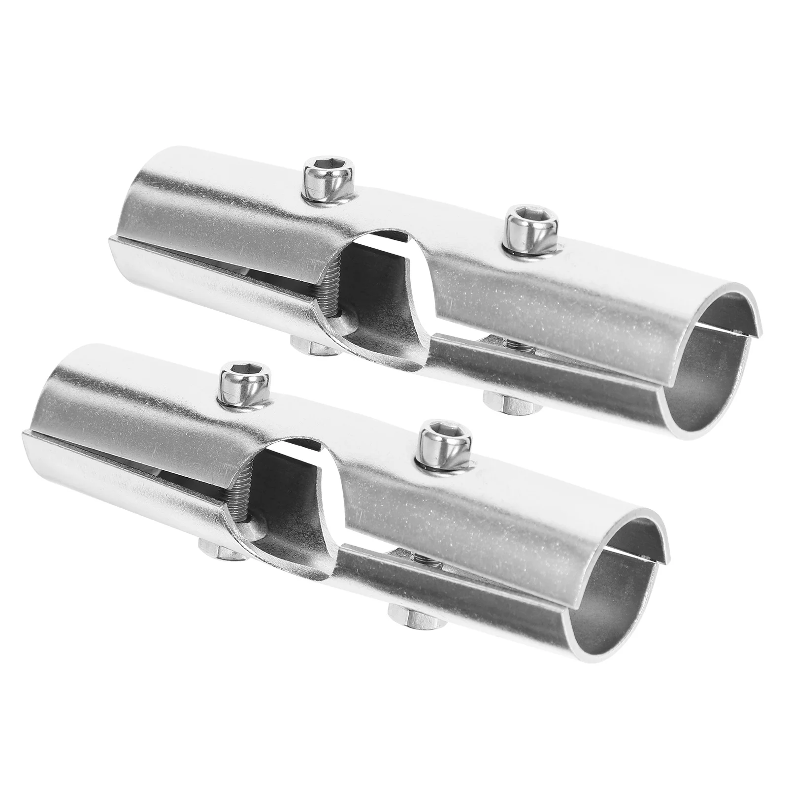 

2Sets Stainless Steel Closet Rod Connectors Heavy Duty Adjustable Bolt Holders for Closet Rod Tube Fittings End Socket