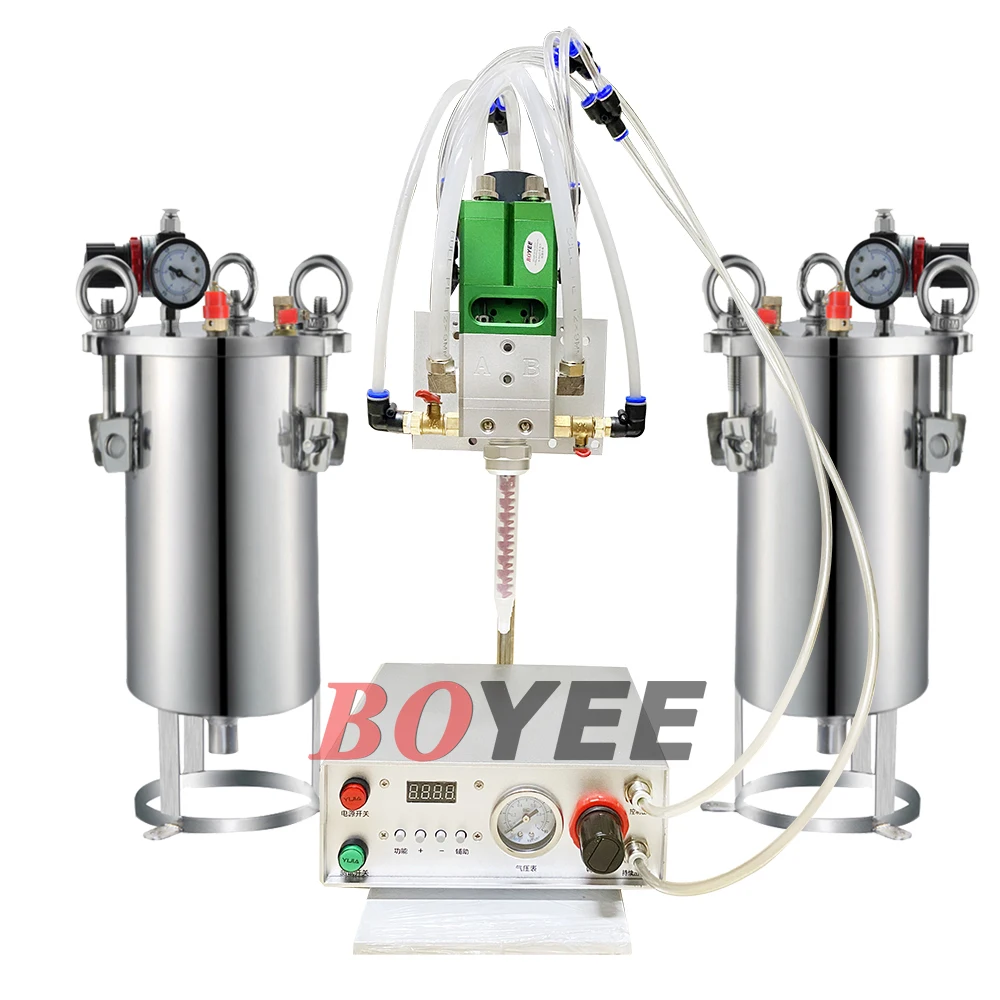 BY-125AB Polyurethane Silicone Mixing Dispenser Resin Potting Machine Dispensing Machine 1L Pressure Bucket