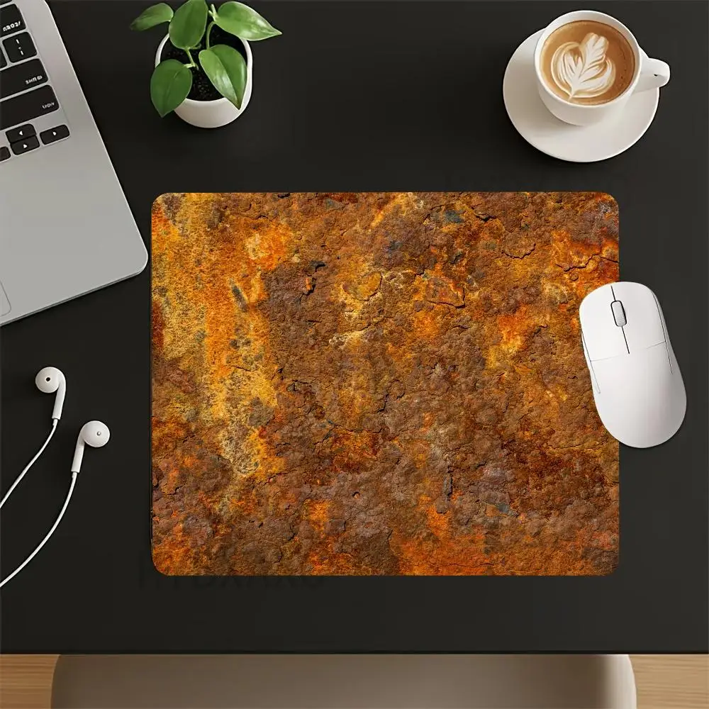 HYBXAXC Rusted Metal Texture Extended Small Mouse Pad Thickened Desktop Computer Keyboard Wireless Boy Girl Gift for CS DOTA