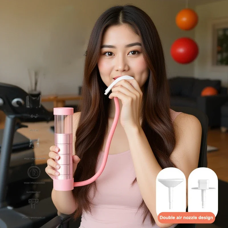 1 مجموعة التنفس العميق الدمبل الرجال النساء الكبار الرئة قدرة التدريب جهاز التنفس ممارسة جهاز مدرب عضلات البطن #2