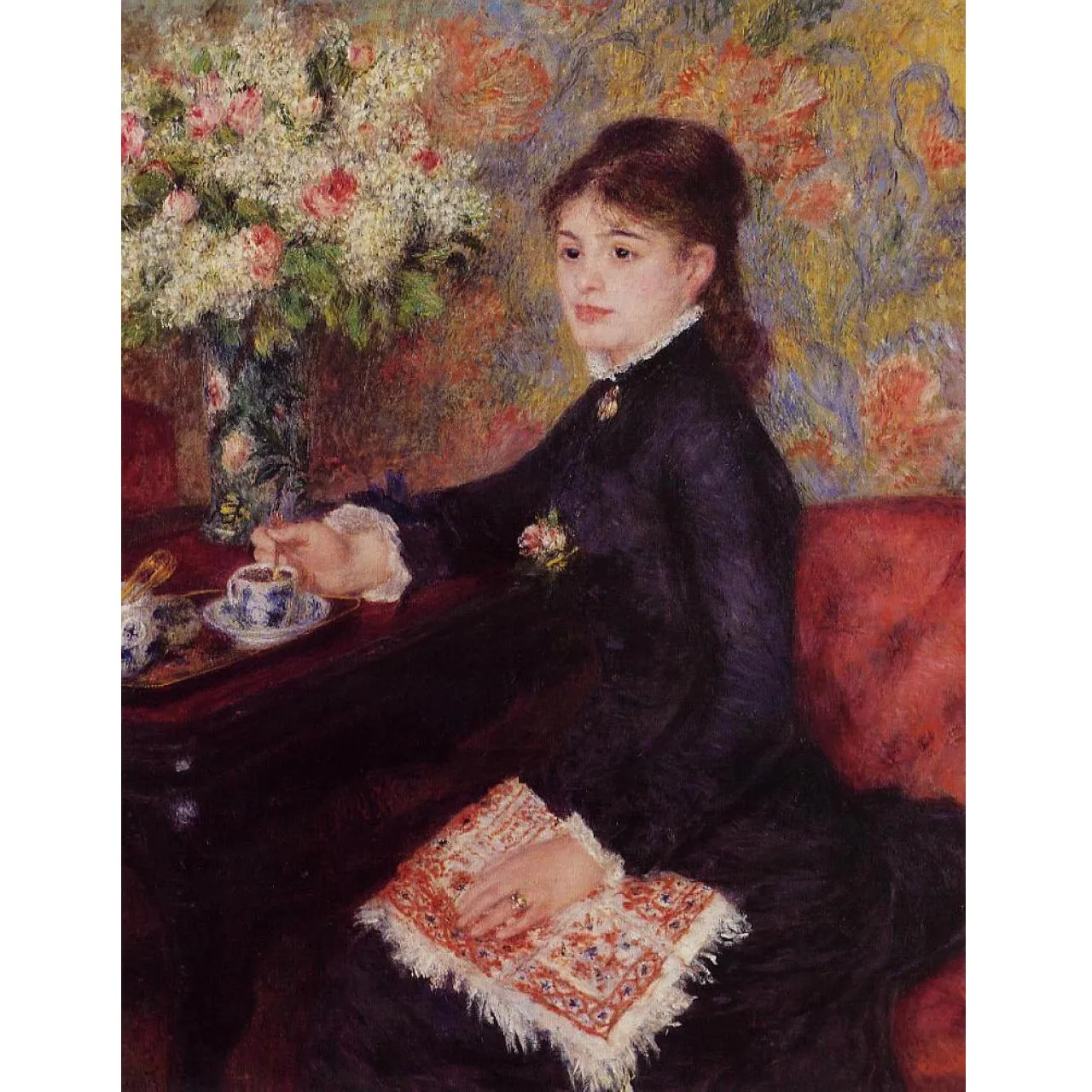 

Pierre-Auguste Renoir artworks,The Cup of Chocolate,Hand painted portrait painting on canvas,Famous painting replica,Room decor