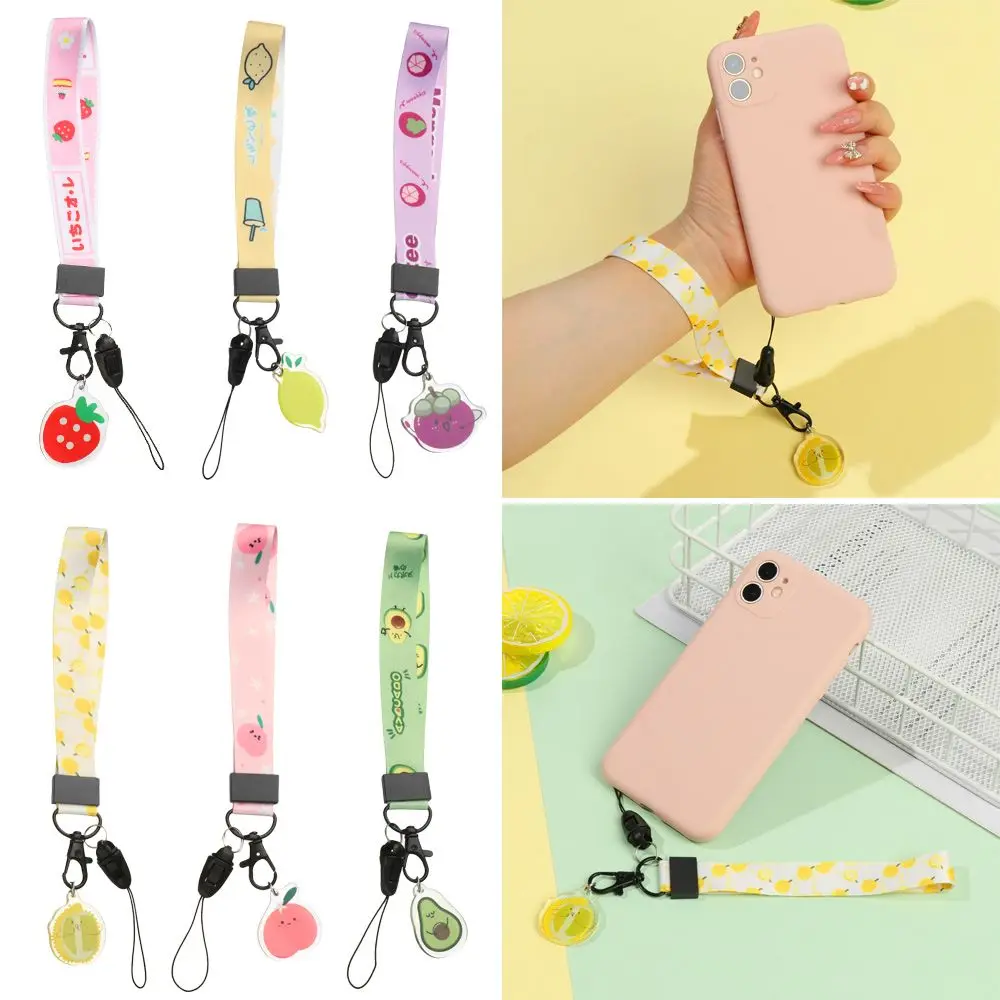 Hang Rope portachiavi custodia per telefono corda appesa Cute Fruit Lanyard portachiavi corda da polso Lariat cordino cordino per telefono cordino