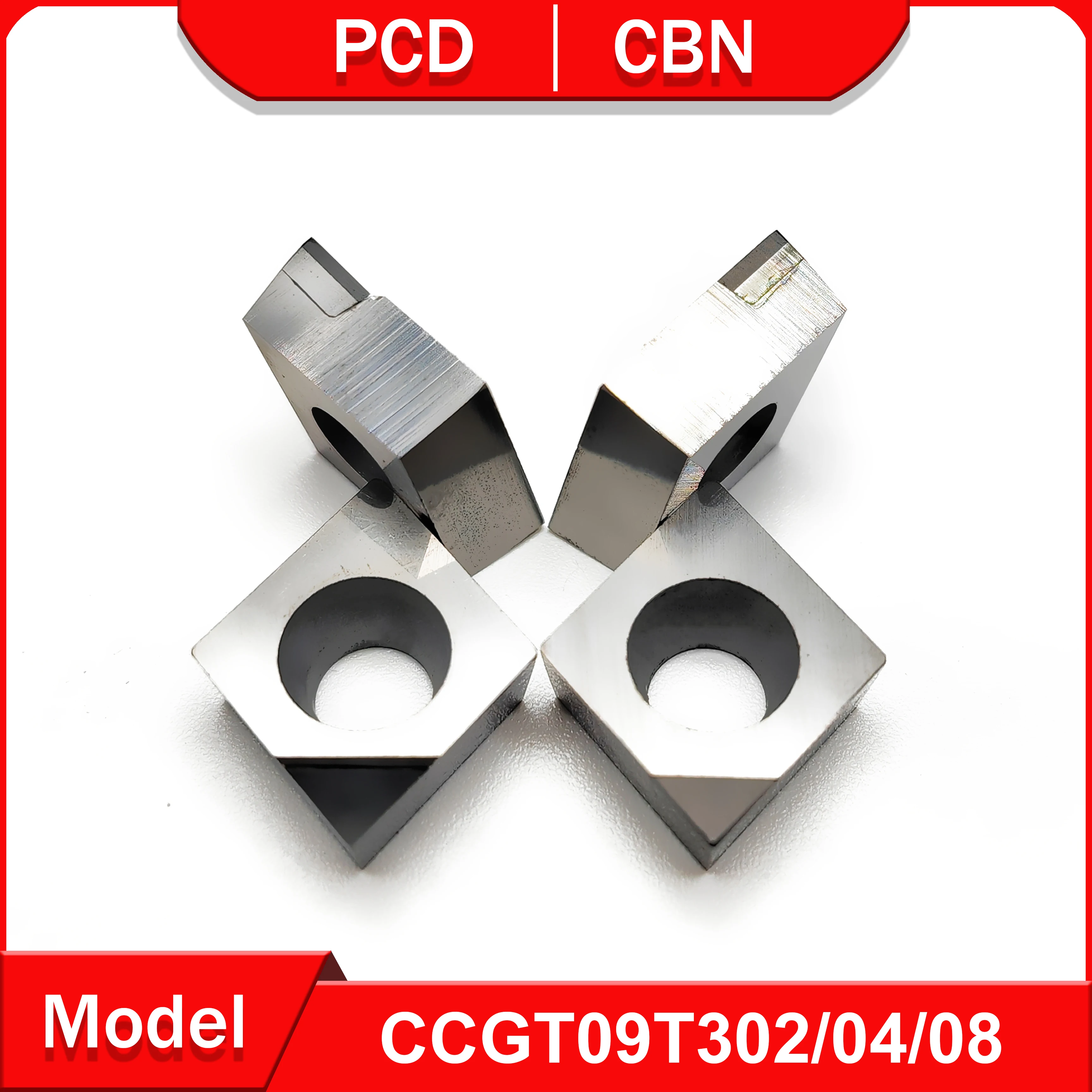 

PCD turning tool CCGT09T302 CCGT09T304 CCGT09T308 for copper and aluminum CBN tools machining hard steel and cast iron CCGT