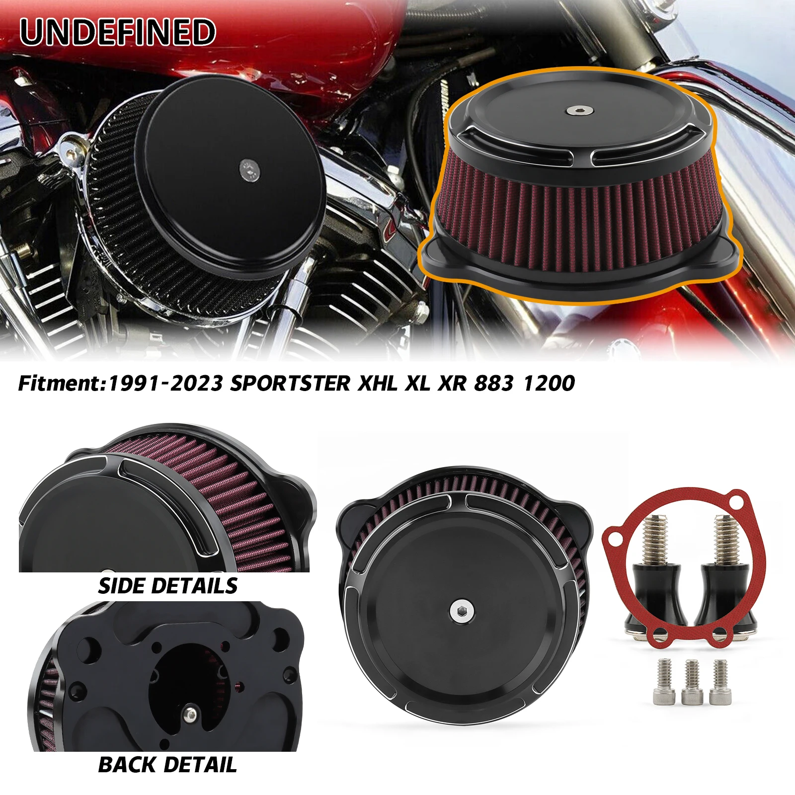 Harley Sportster XL883 XL1200 Iron XHL 48 72 Forty Eight Seventy Two XR 1200 용 오토바이 공기 청정기 필터 흡기 필터 키트