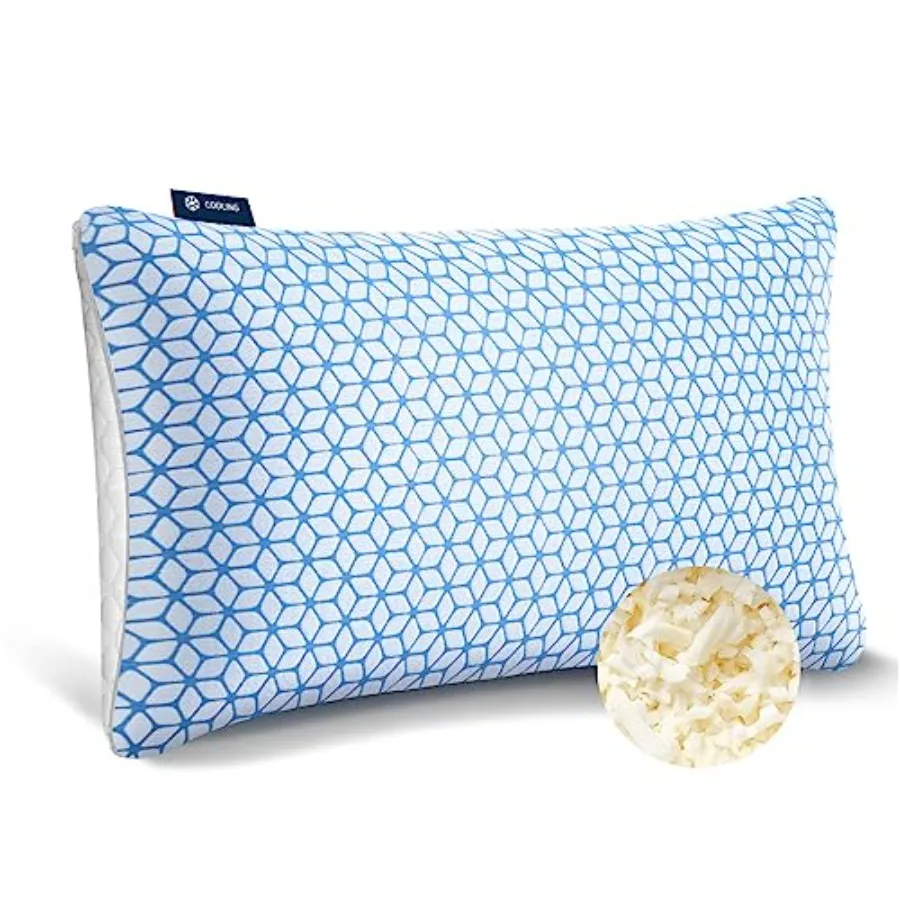 

Bed Pillow King Size 1 Pack, Shredded Memory Foam Pillow Adjustable, Cooling Pillow Soft and Supportive for Side Back Stomach S