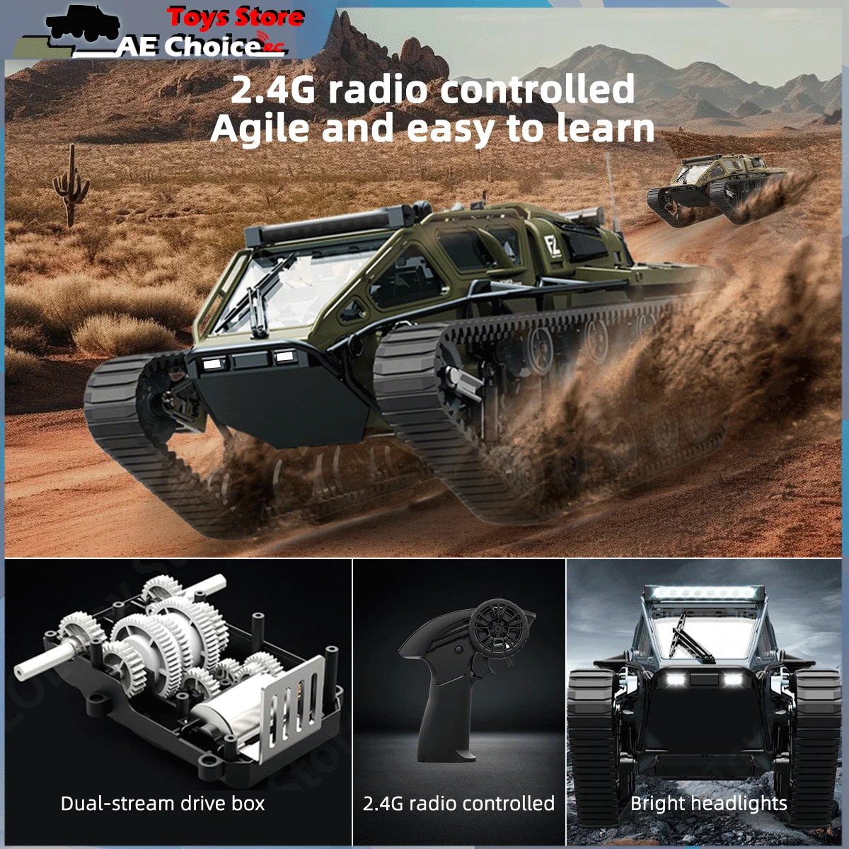 JJRC C8812 RC Tank 2.4GHz réservoir sur chenilles à grande échelle voiture RC Rotation à 360 degrés dérive télécommande véhicule tout-terrain jouets pour garçons