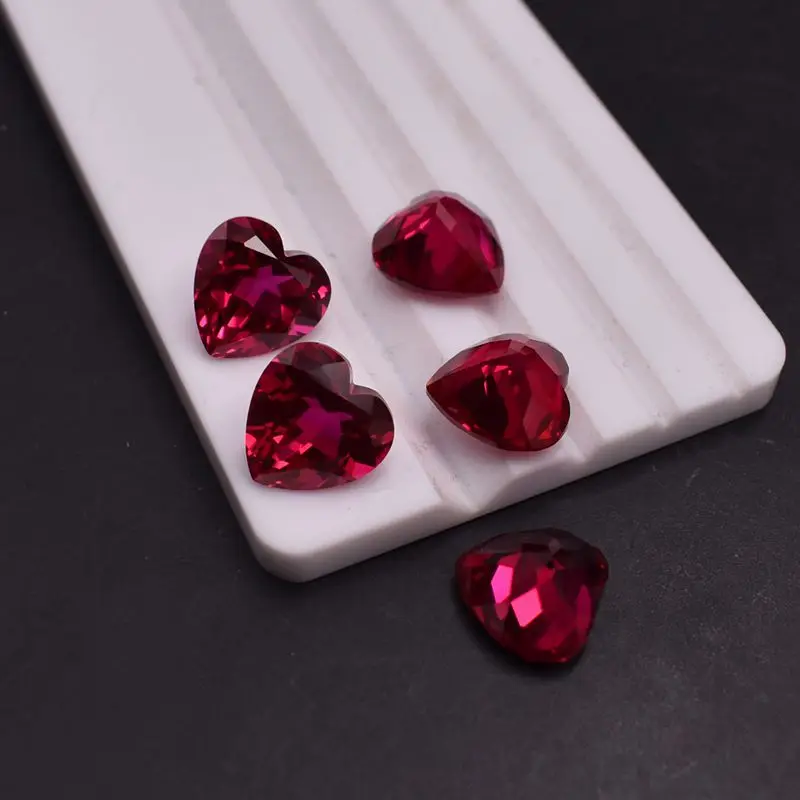 Natural Red Ruby 12x12mm 10.5Cts Sri-Lanka AAAAA+ Ruby Heart Shaped VVS Loose Gem For Jewelry Making