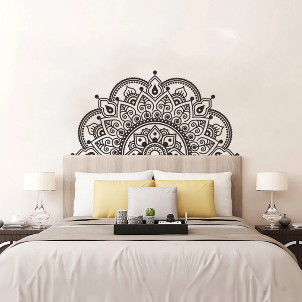 28*57cm Wall Sticker Art Black/White DIY Decal Decoration Headboard Home Mandala PVC Removable Room Vinyl Quality