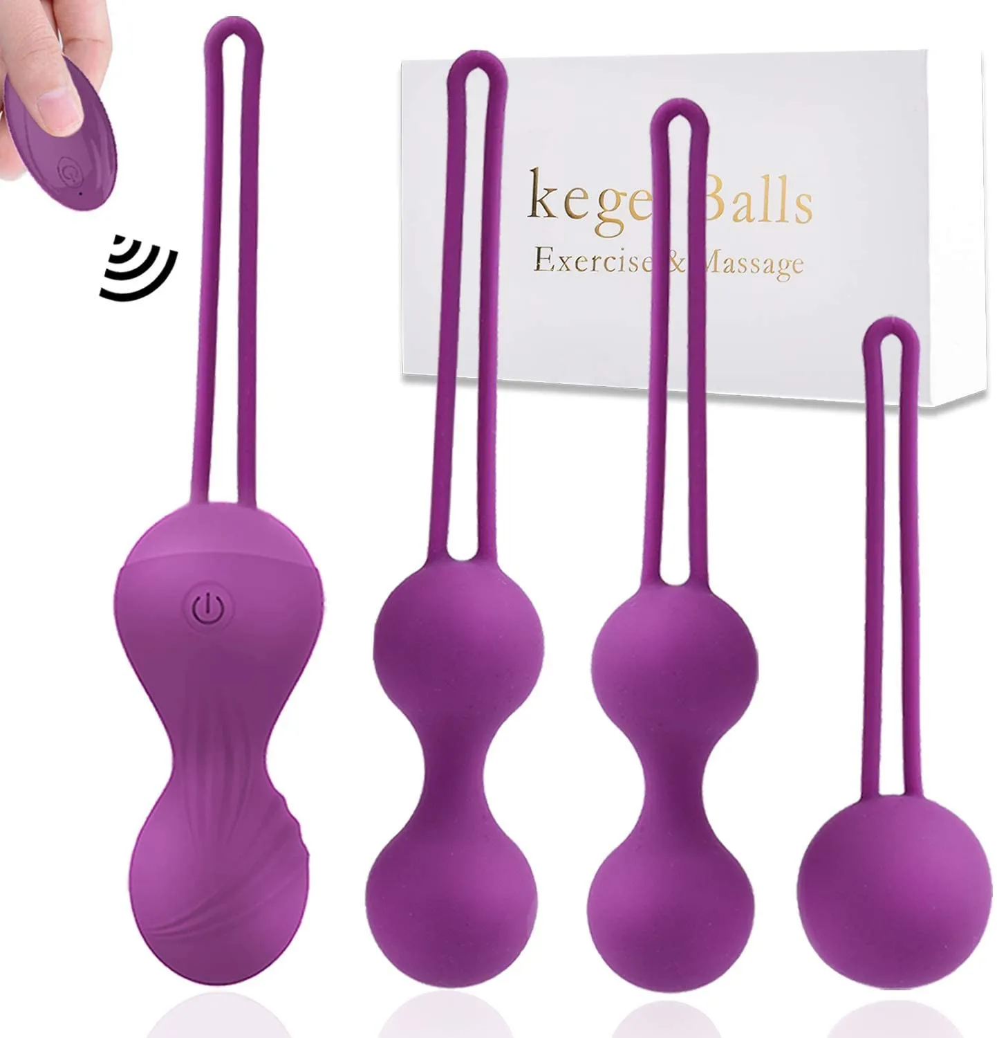 4pcs Kegel Exercise Vagina Balls Vibrator Remote Control Trainer Beginners Shrink Massage Ball Vibrating Eggs Sex Toys For Women